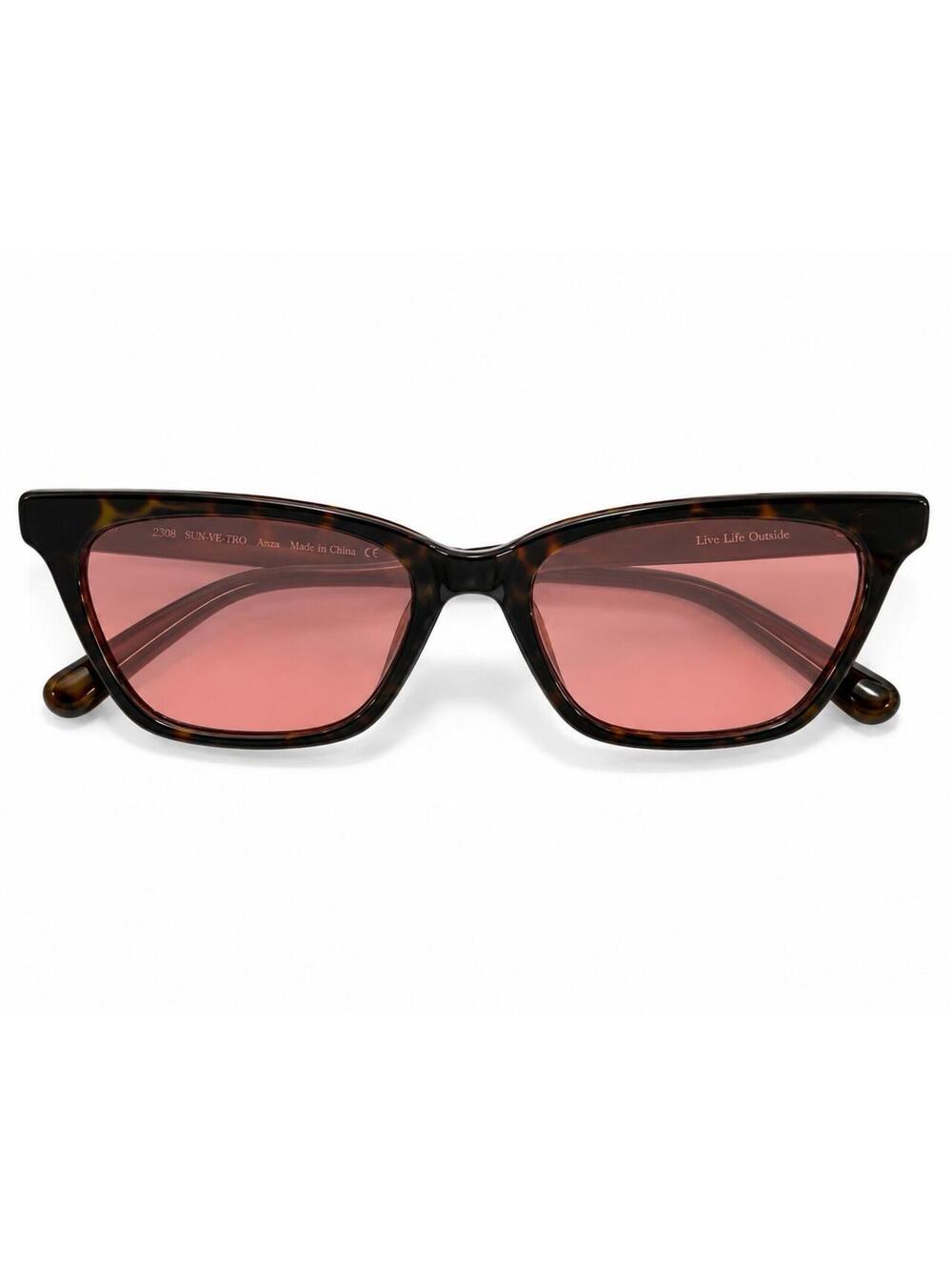 Sunski Polarized Sunglasses Anza UV400 Unisex  Tortoise Shell Purple Rose Lens